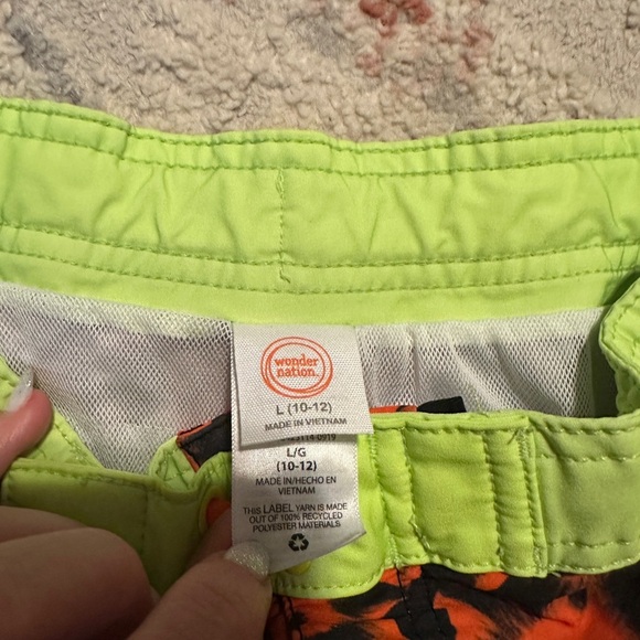 Wonder Nation Kids Swim Trunks - Neon Floral - Picture 2 of 3